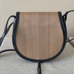 Vasic raffia and leather bag